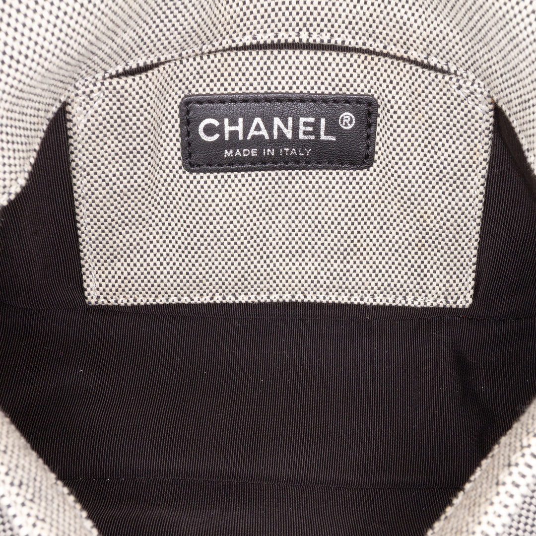 Canvas CC Camellia No. 5 Shoulder Bag Gray - Gaby Paris