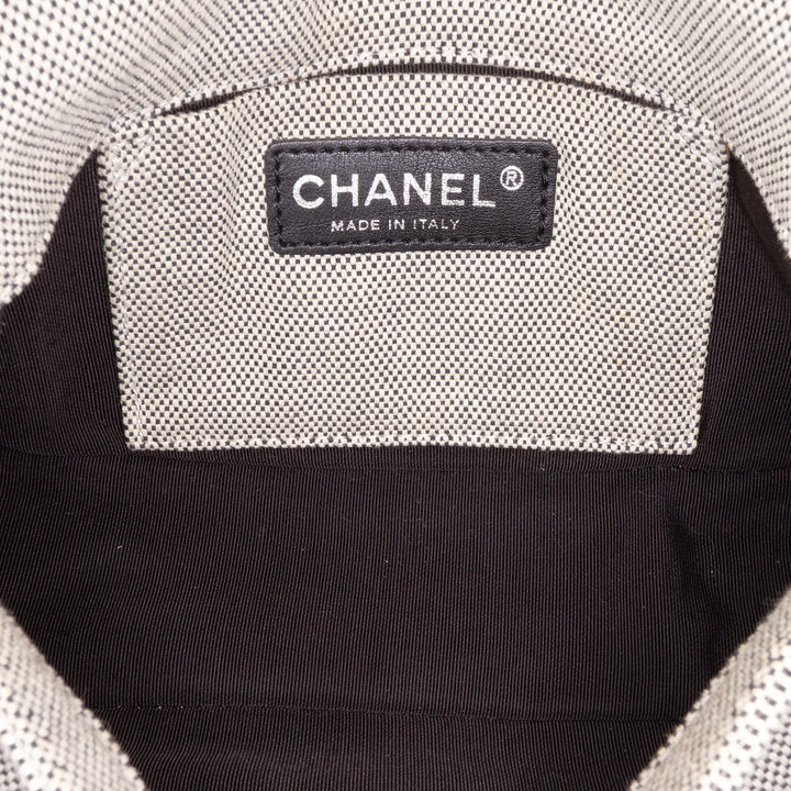 Canvas CC Camellia No. 5 Shoulder Bag Gray - Gaby Paris