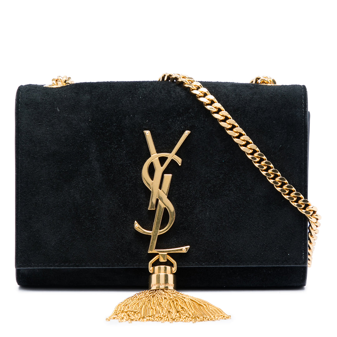Saint Laurent Small Daim Monogram Kate Pompon Sac porté croisé