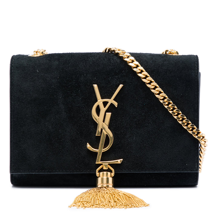 Saint Laurent Small Daim Monogram Kate Pompon Sac porté croisé