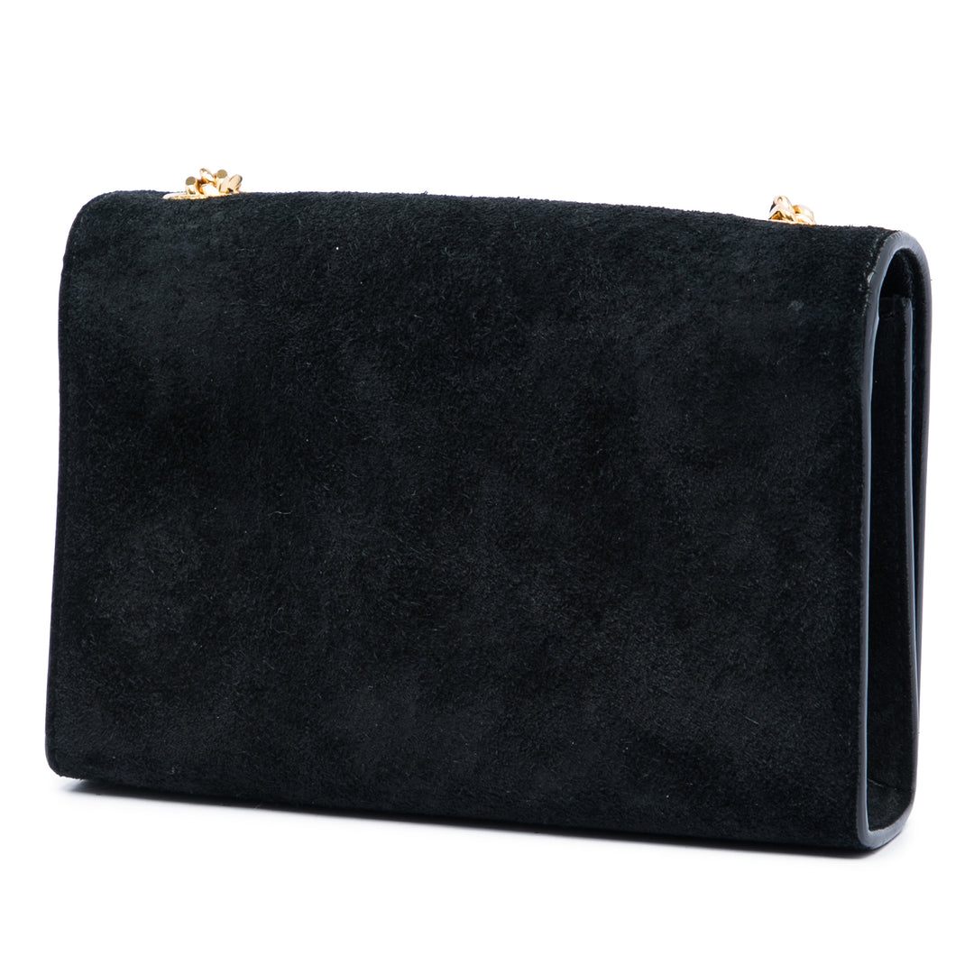 Saint Laurent Small Daim Monogram Kate Pompon Sac porté croisé