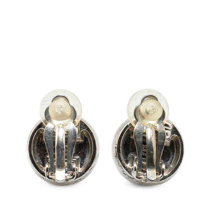 Silver Plated CC Clip-on Earrings Silver - Gaby Paris