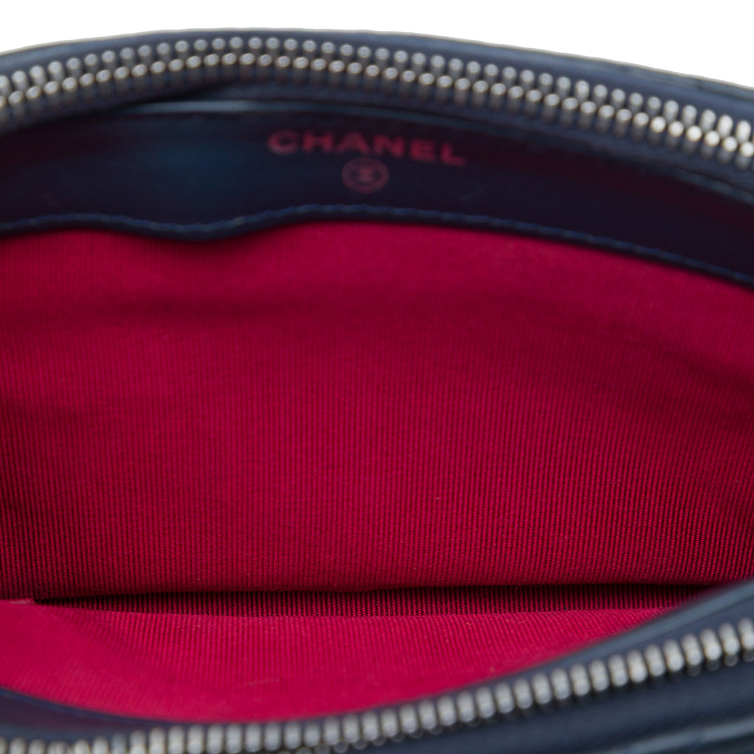Chanel Bicolor vieilli Cuir de veau Gabrielle Double Zip Pochette avec chaîne