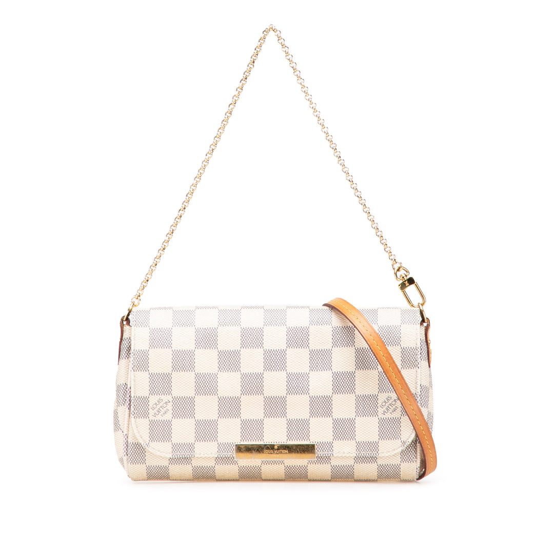 Damier Azur Favorite PM White - Gaby Paris