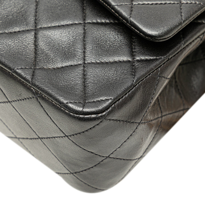 Medium Classic Lambskin Double Flap Black - Gaby Paris