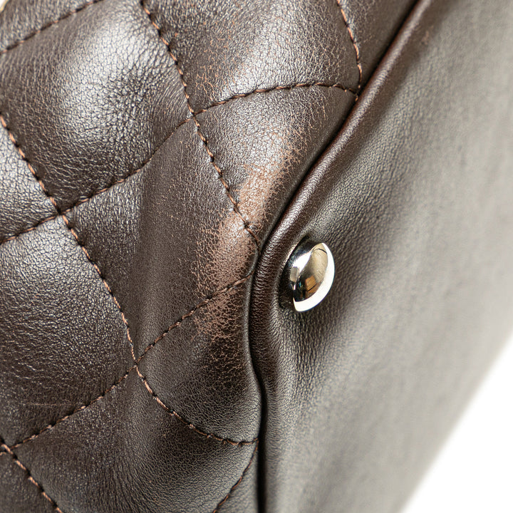 Medium Lambskin Cambon Ligne Tote Brown - Gaby Paris