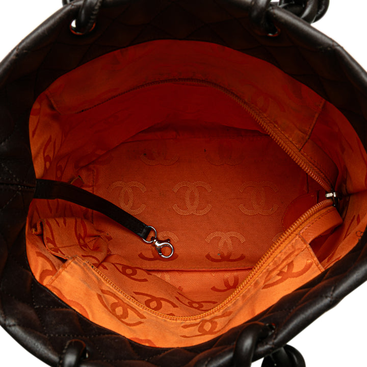 Medium Lambskin Cambon Ligne Tote Brown - Gaby Paris