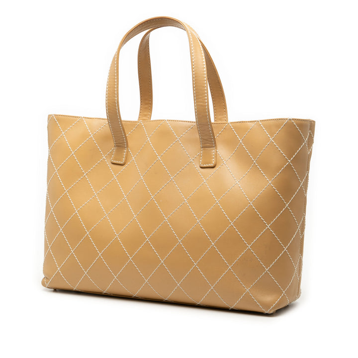 Chanel Large CC Cuir de veau Wild Stitch Cabas