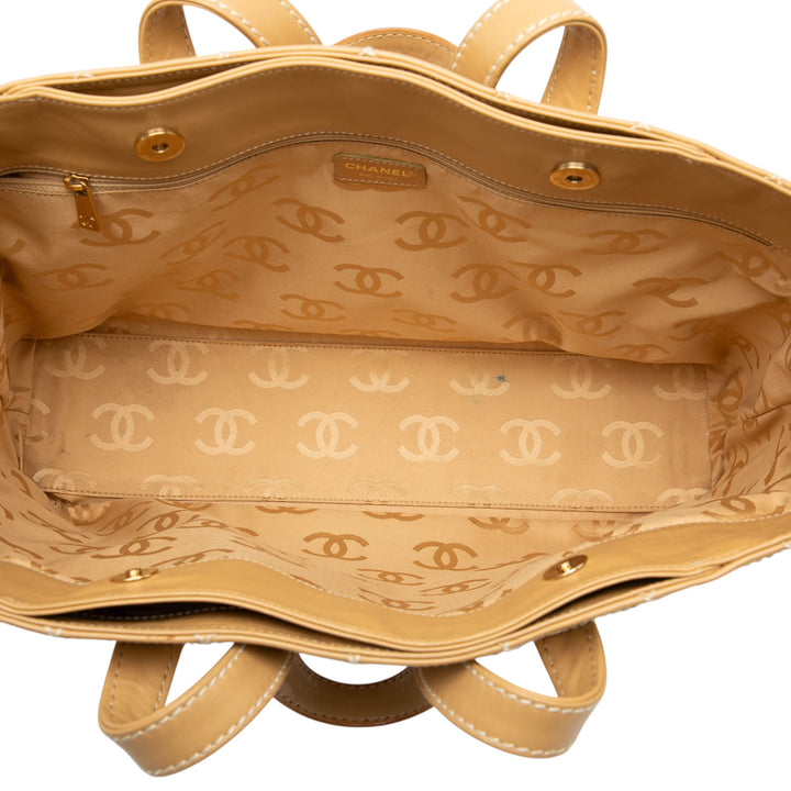 Chanel Large CC Cuir de veau Wild Stitch Cabas