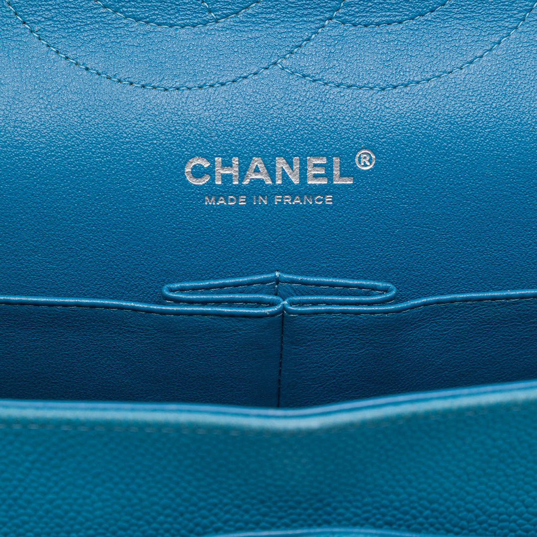 Chanel Classic Double rabat Jumbo Cuir caviar Bleu – vue 5 – GABY PARIS