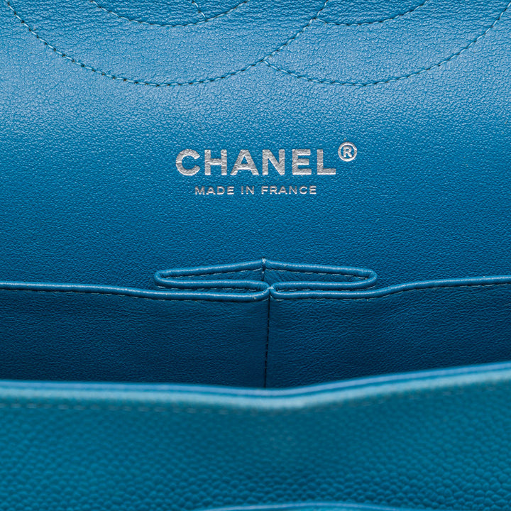 Chanel Classic Double rabat Jumbo Cuir caviar Bleu – vue 5 – GABY PARIS