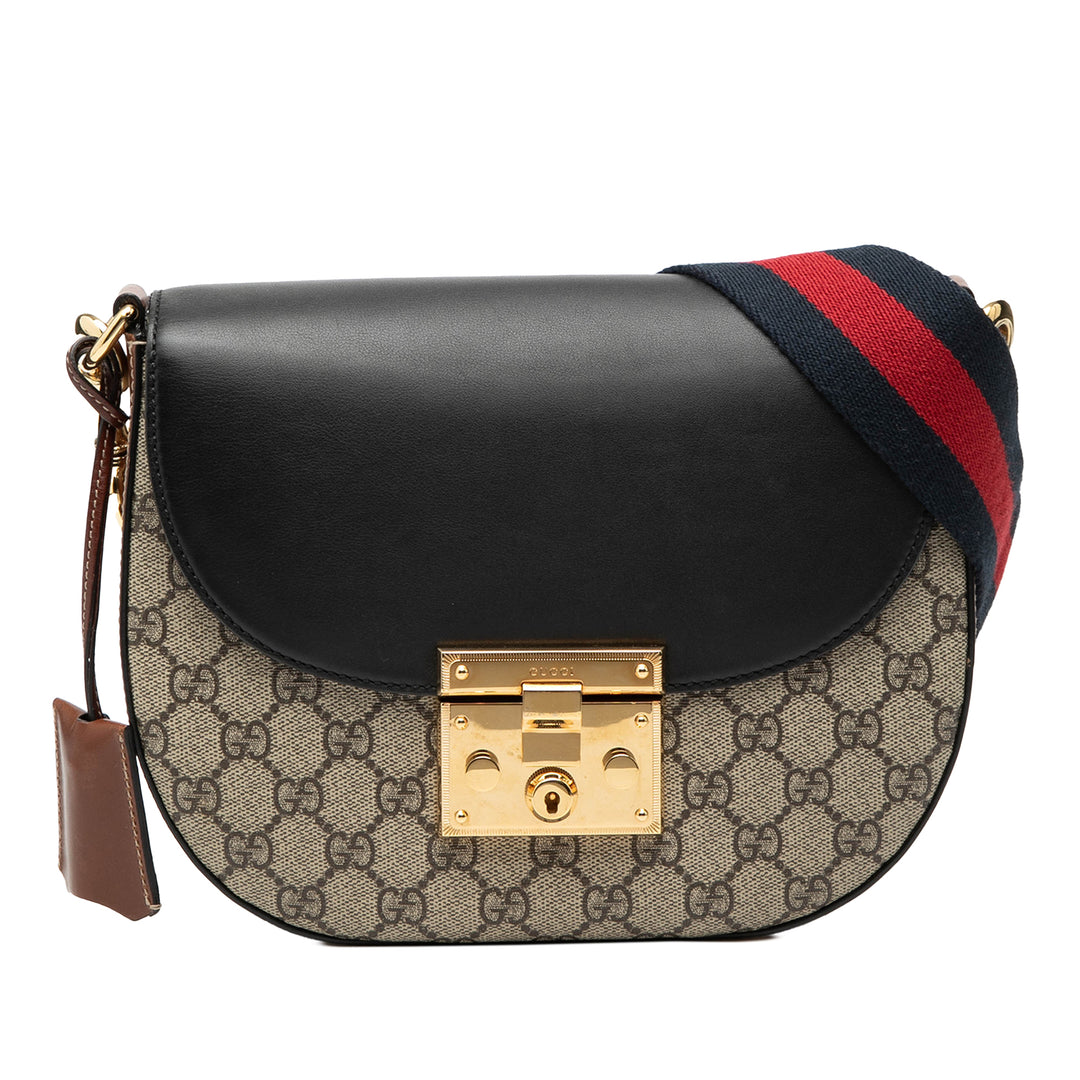 Gucci GG Supreme Web Padlock Sac porté croisé
