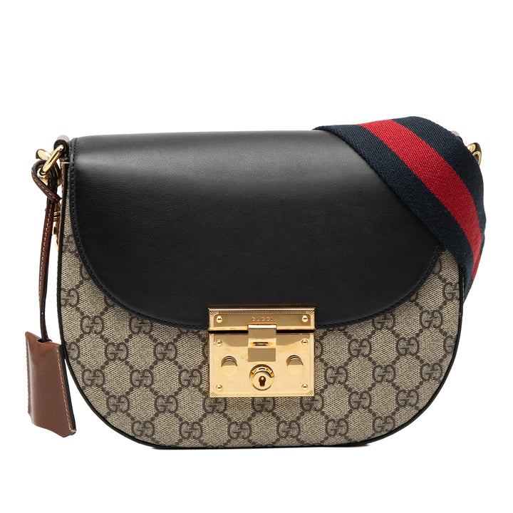 Gucci GG Supreme Web Padlock Sac porté croisé