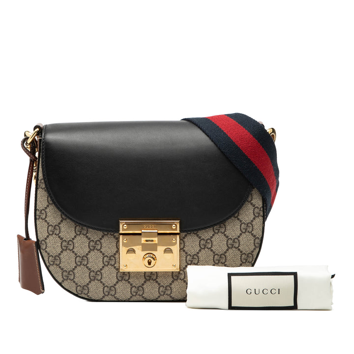 Gucci GG Supreme Web Padlock Sac porté croisé
