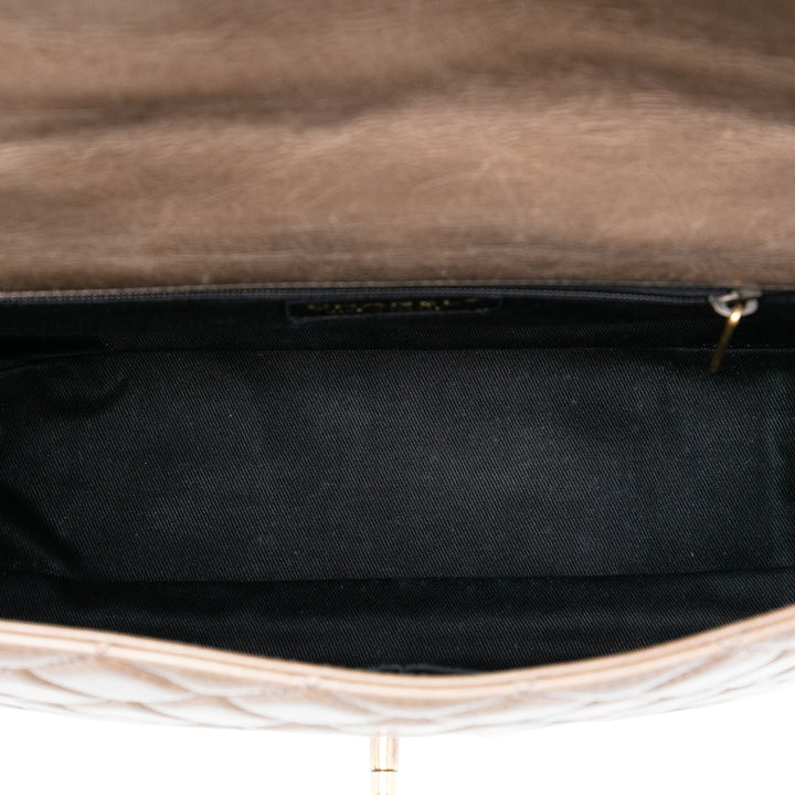 Chanel Large Glazed Cuir de veau Castle Rock anse supérieure à rabat