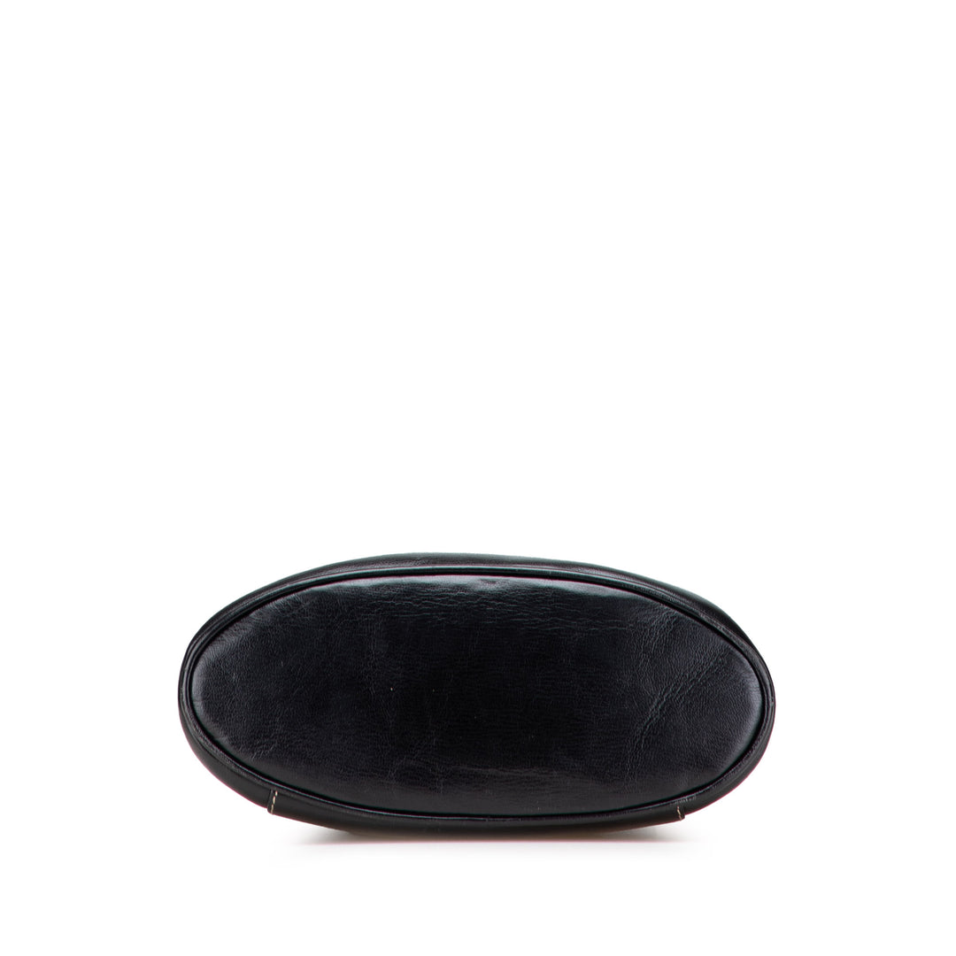 Leather Velasquez Twist Vanity Bag Black - Gaby Paris
