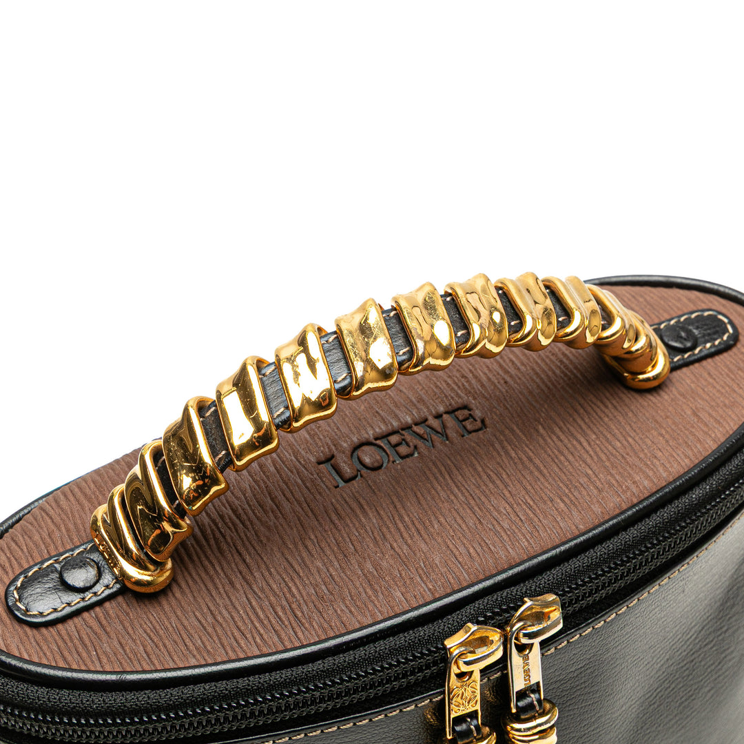 Leather Velasquez Twist Vanity Bag Black - Gaby Paris