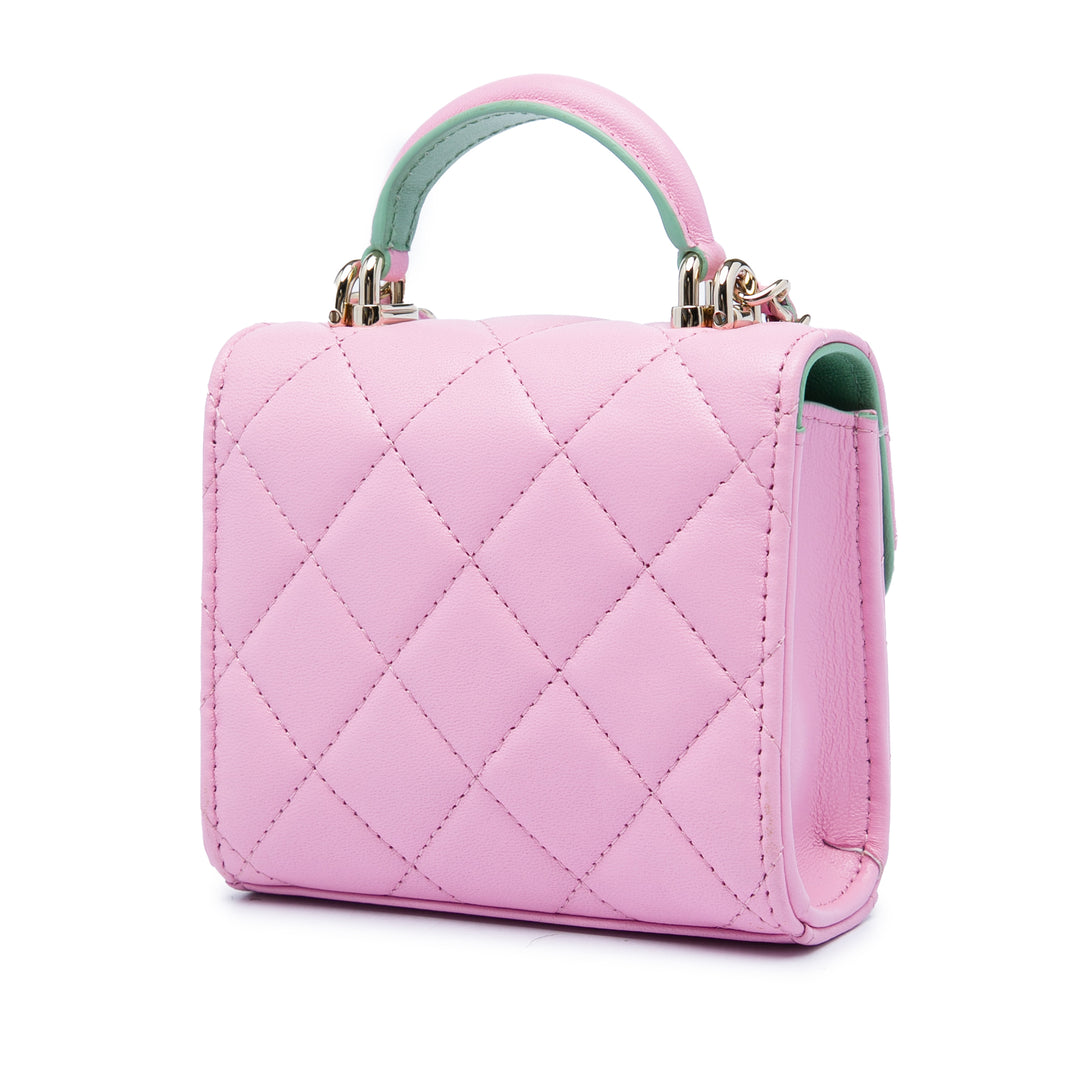 Chanel Mini CC Matelassé Cuir d’agneau anse supérieure Pochette avec chaîne