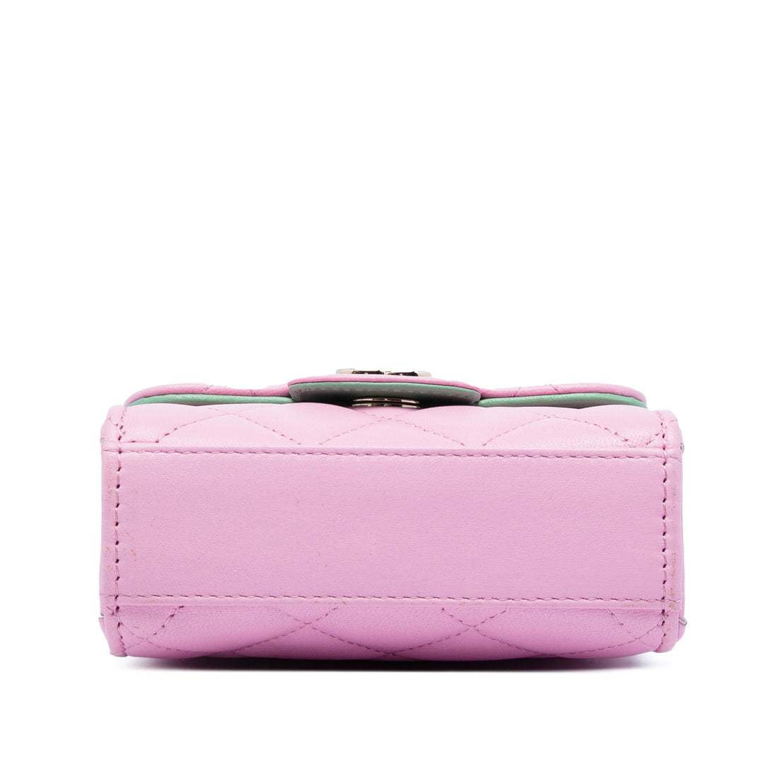 Chanel Mini CC Matelassé Cuir d’agneau anse supérieure Pochette avec chaîne