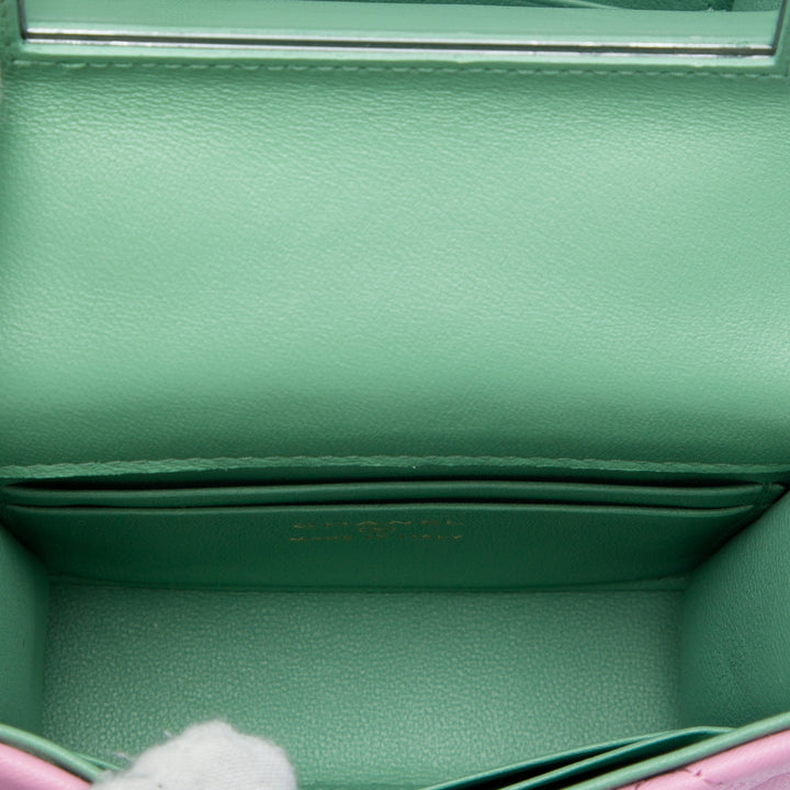 Chanel Mini CC Matelassé Cuir d’agneau anse supérieure Pochette avec chaîne