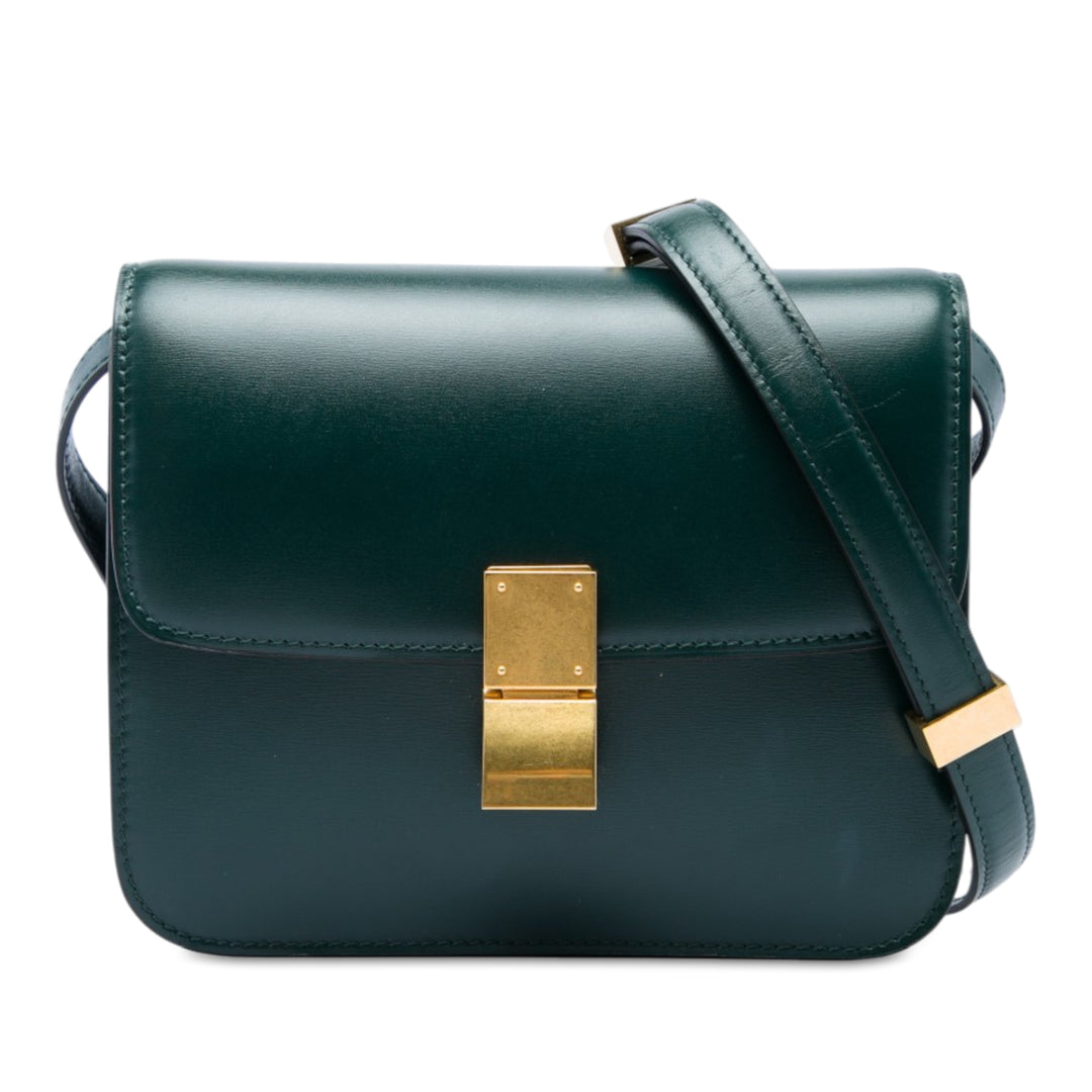 Celine Classic Boîte Teen Cuir de veau Vert – vue principale – GABY PARIS