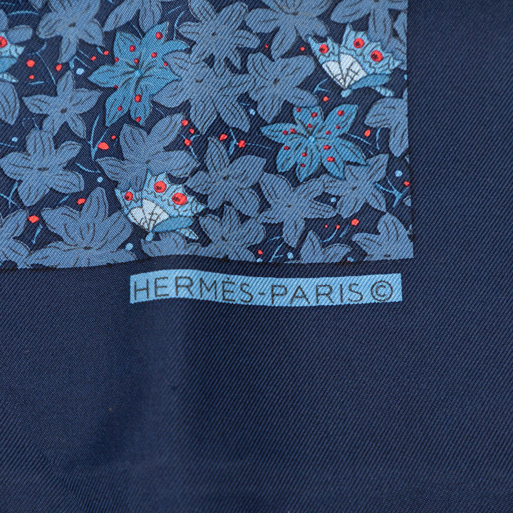 Hermès Flower et Butterfly Foulard 90 Soie