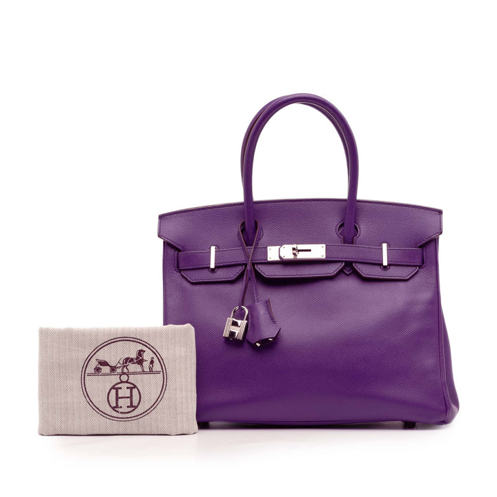 Epsom Birkin Retourne 30 Purple - Gaby Paris
