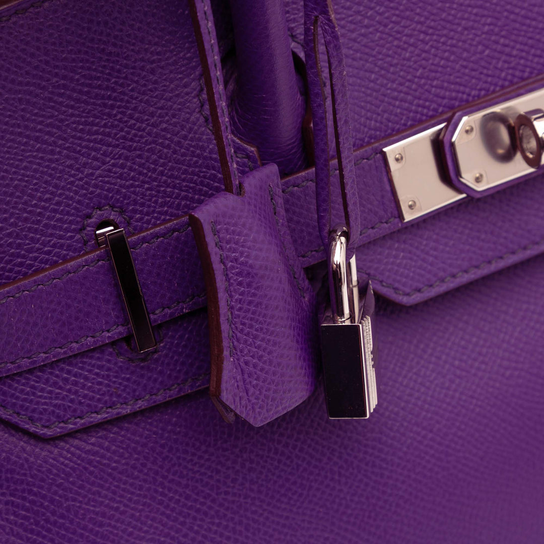 Epsom Birkin Retourne 30 Purple - Gaby Paris