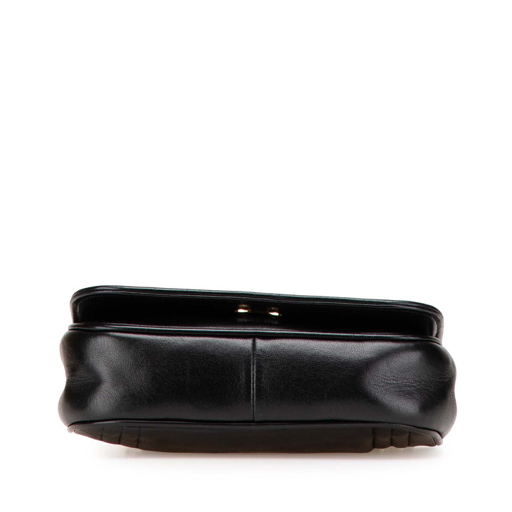 CC Stitched Lambskin Flap Black - Gaby Paris