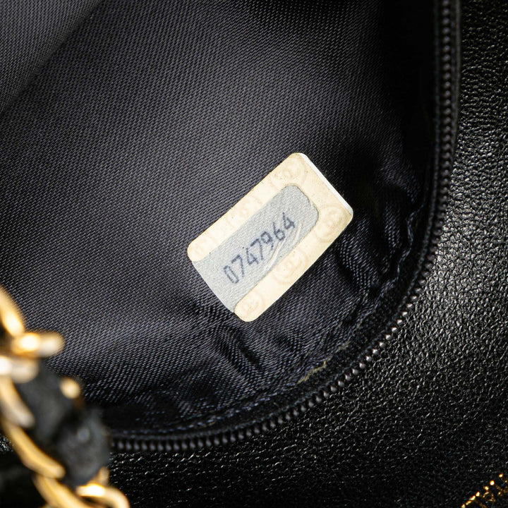 CC Stitched Lambskin Flap Black - Gaby Paris