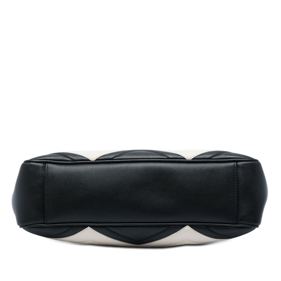 GG Marmont Matelasse Chaîne Sac Moyen Noir