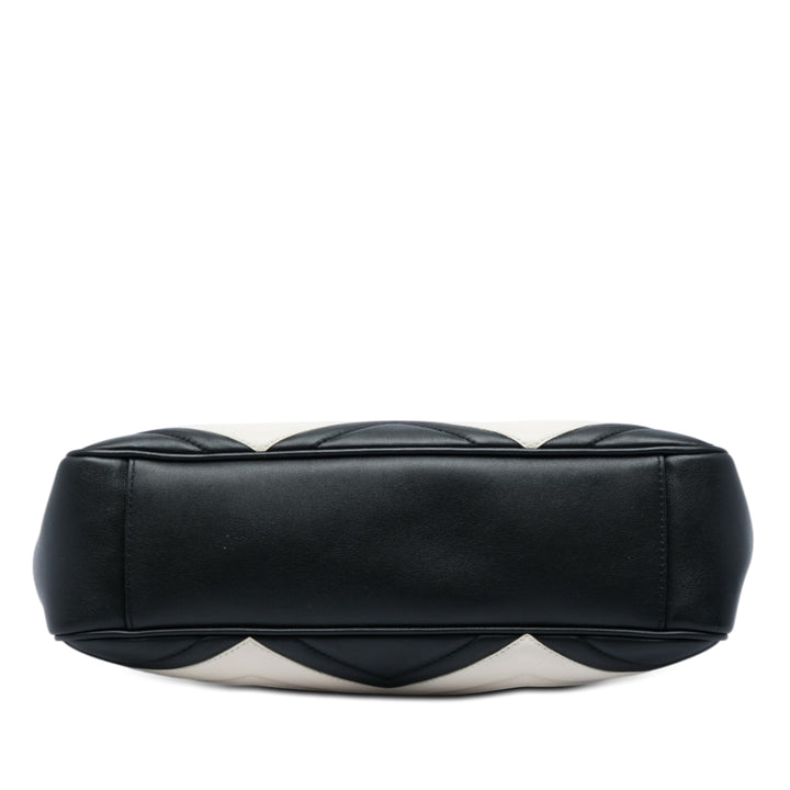 GG Marmont Matelasse Chaîne Sac Moyen Noir
