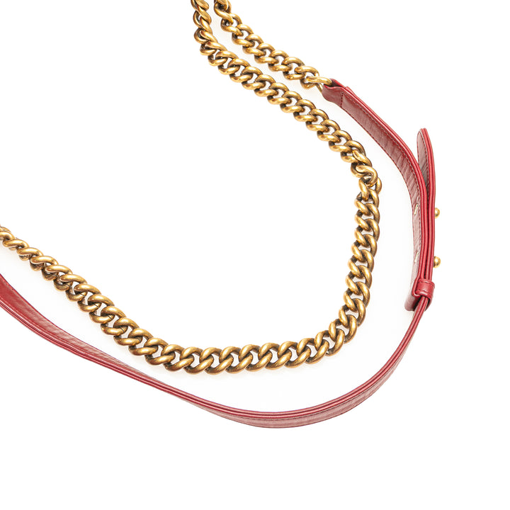 Chanel Matelassé Boy à rabat Moyen Cuir d'agneau Rouge – vue 10 – GABY PARIS