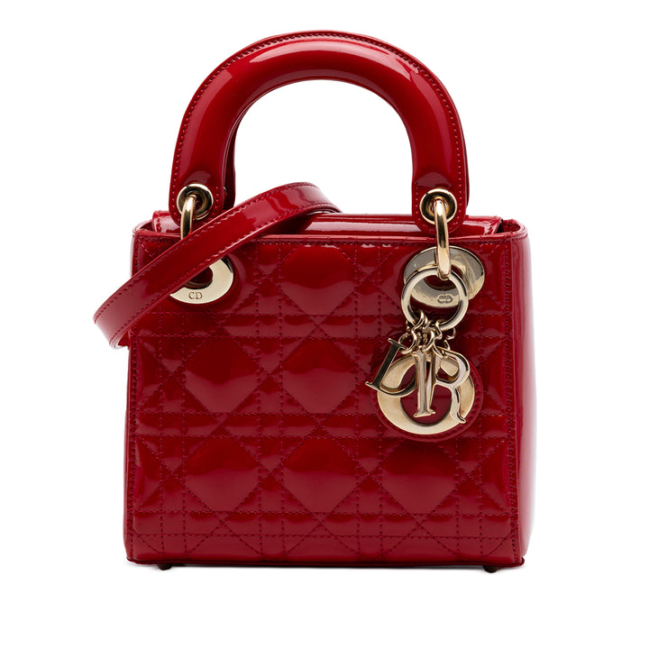 Dior Mini Cuir verni Cannage Lady Dior
