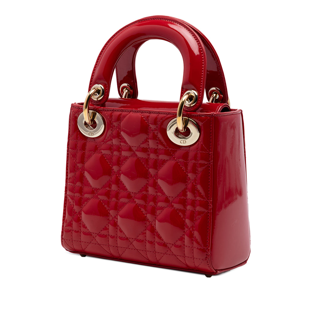 Dior Mini Cuir verni Cannage Lady Dior