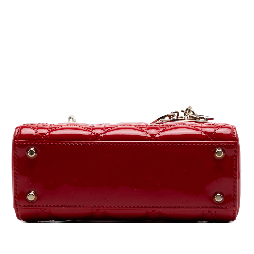 Dior Mini Cuir verni Cannage Lady Dior