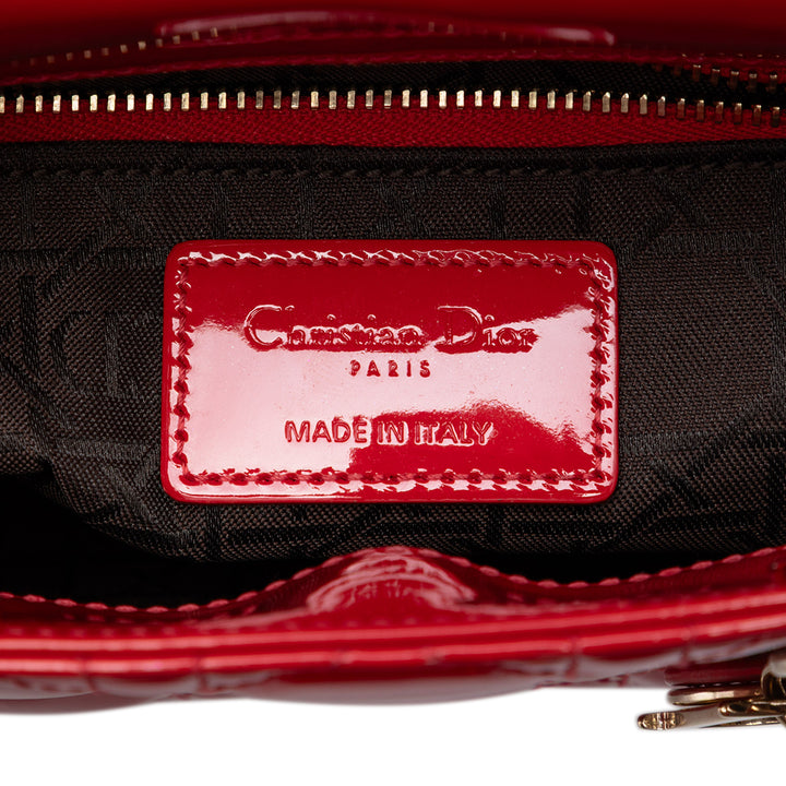 Dior Mini Cuir verni Cannage Lady Dior