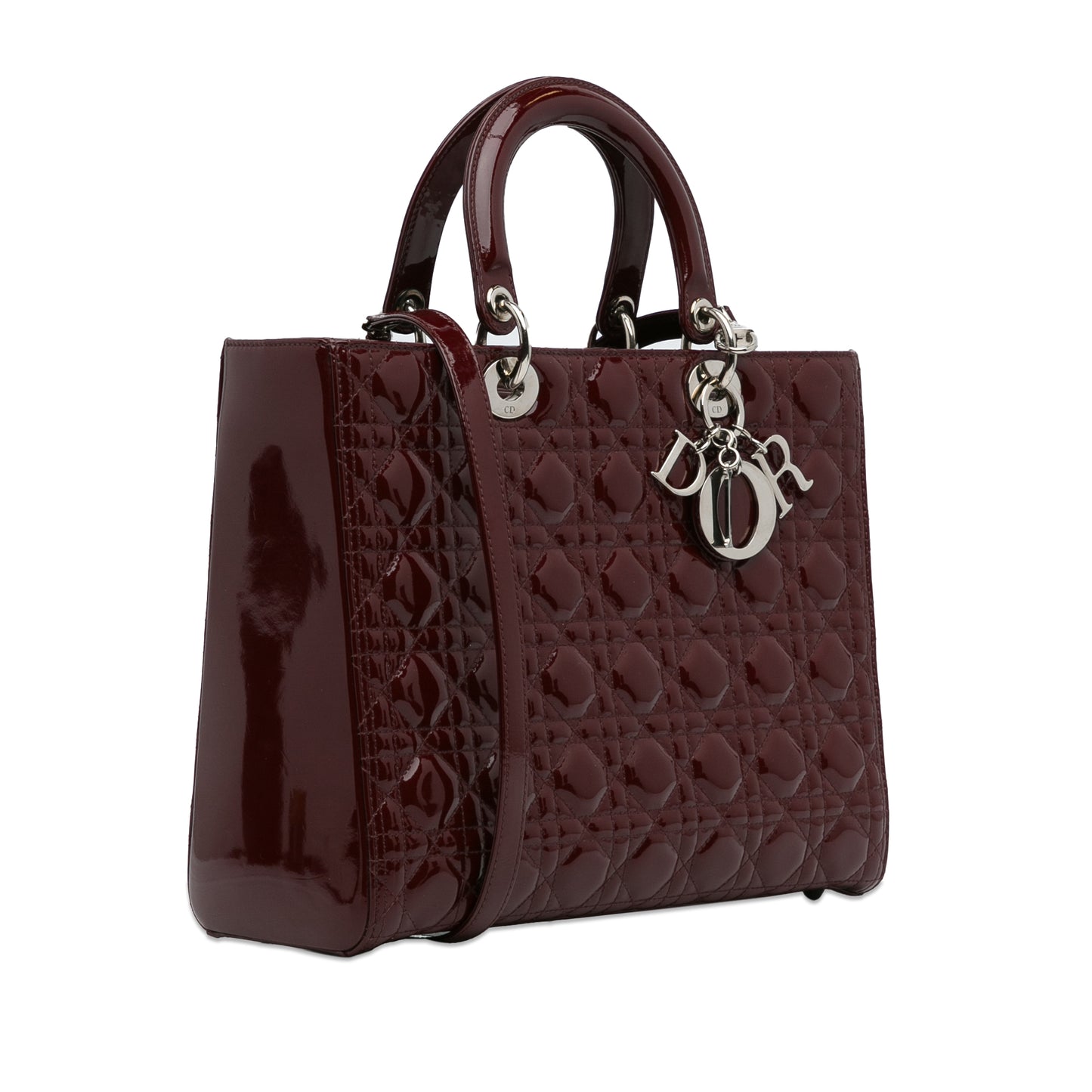 Large Cannage Patent Lady Dior Red - Gaby Paris