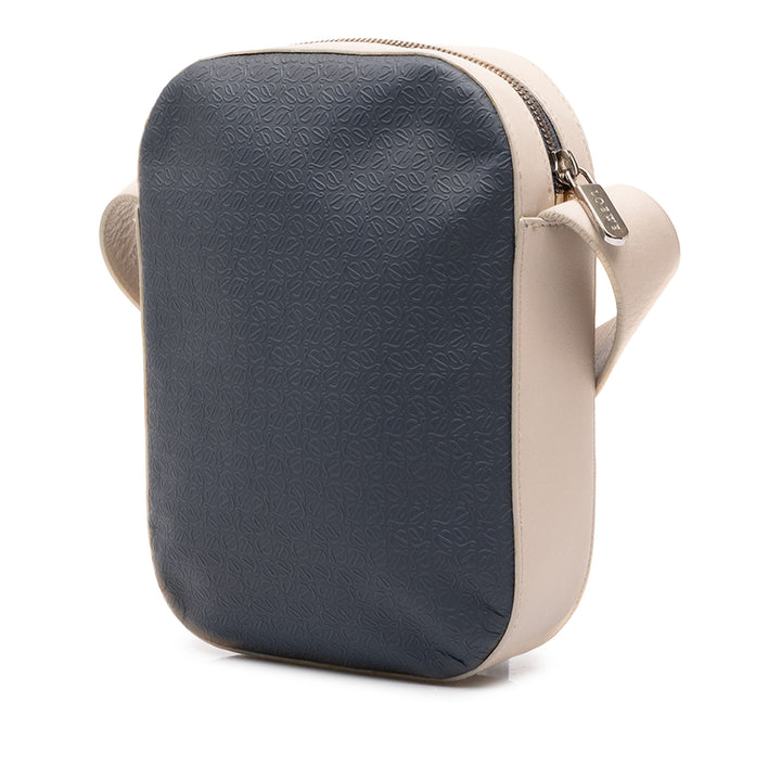 LOEWE Bicolore embossé Repeat Anagram Sac Bleu – vue 2 – GABY PARIS