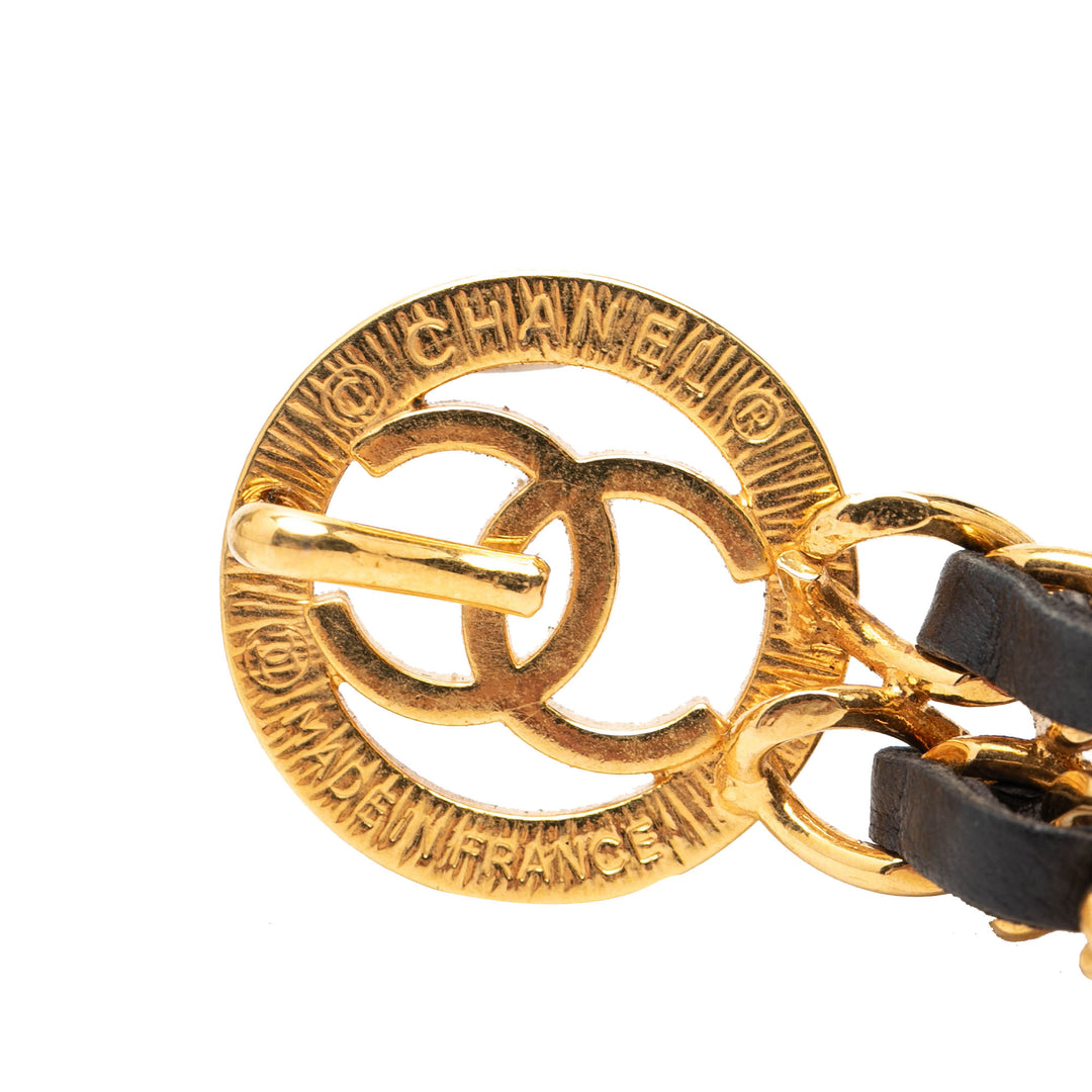 Chanel plaqué Cuir Woven Double Chain Belt