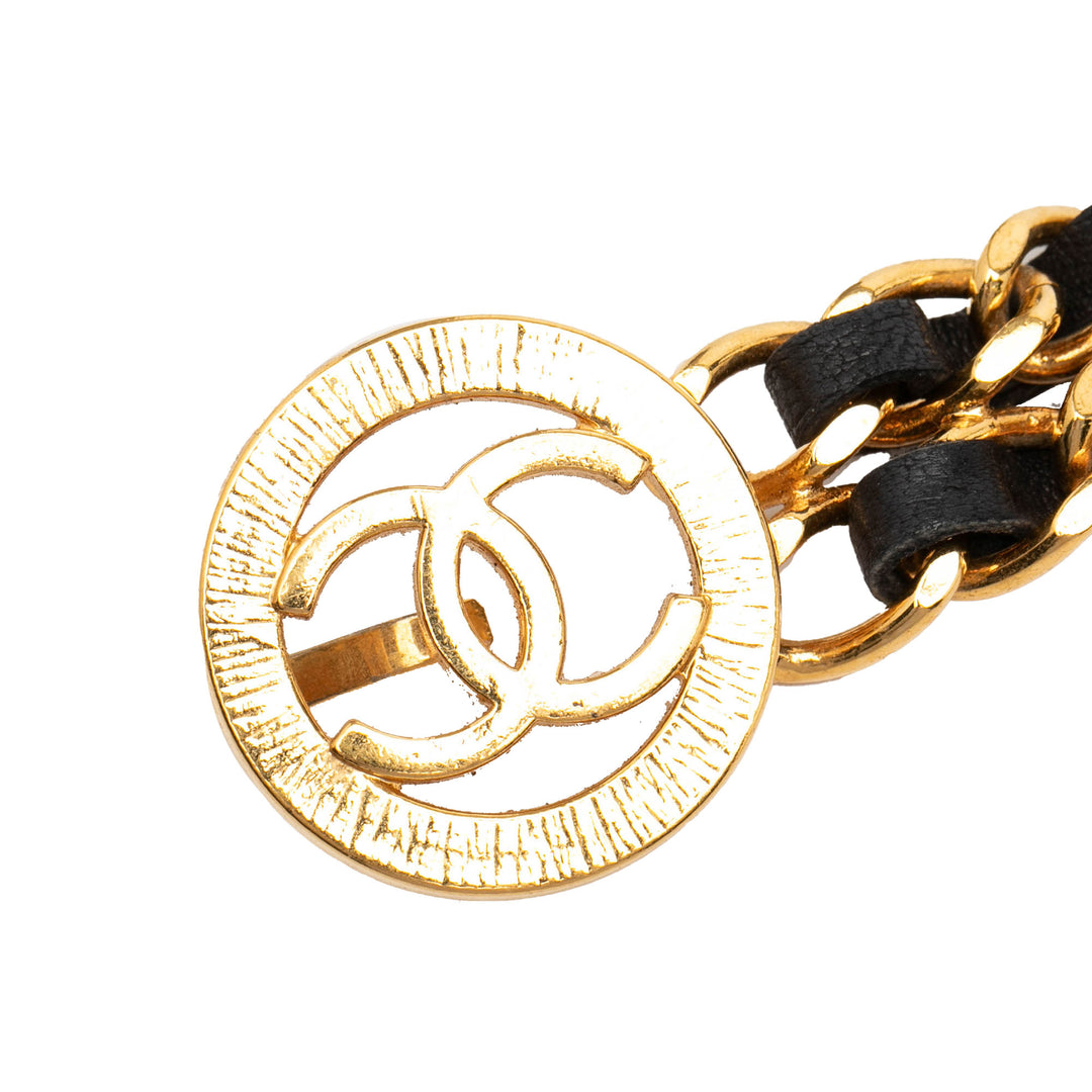 Chanel plaqué Cuir Woven Double Chain Belt