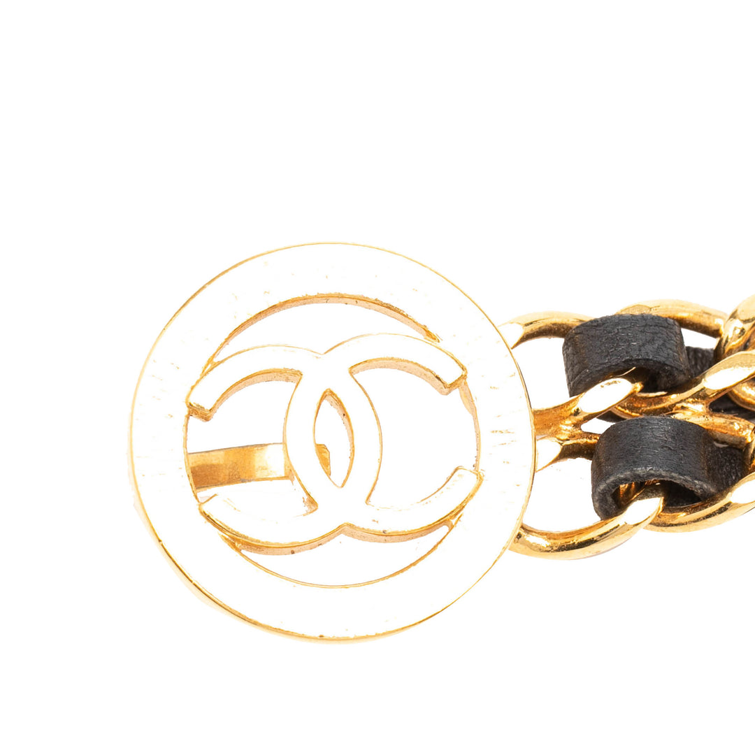 Chanel plaqué Cuir Woven Double Chain Belt