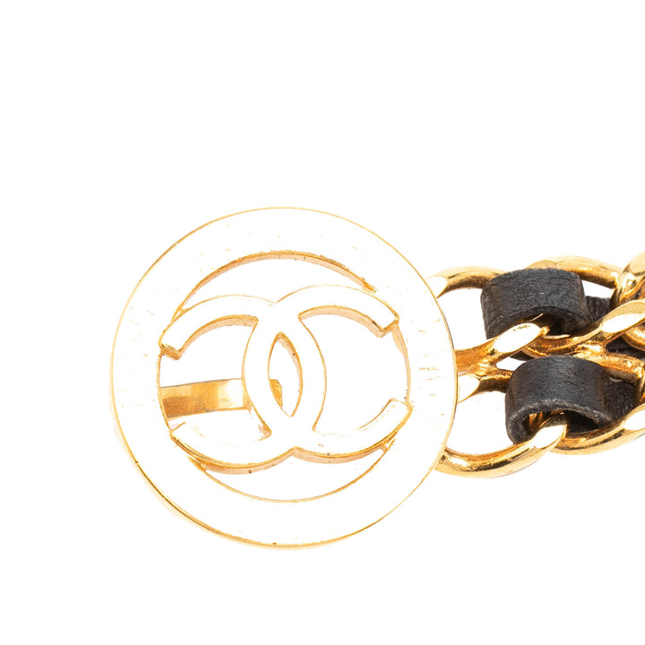 Chanel plaqué Cuir Woven Double Chain Belt