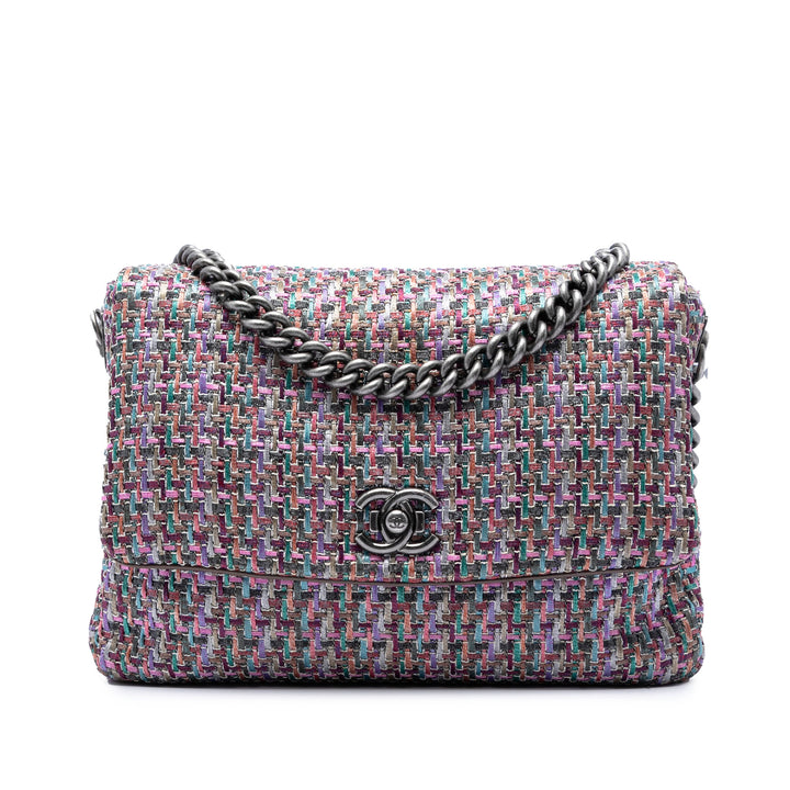 Chanel CC Multicolor Tweed à rabat