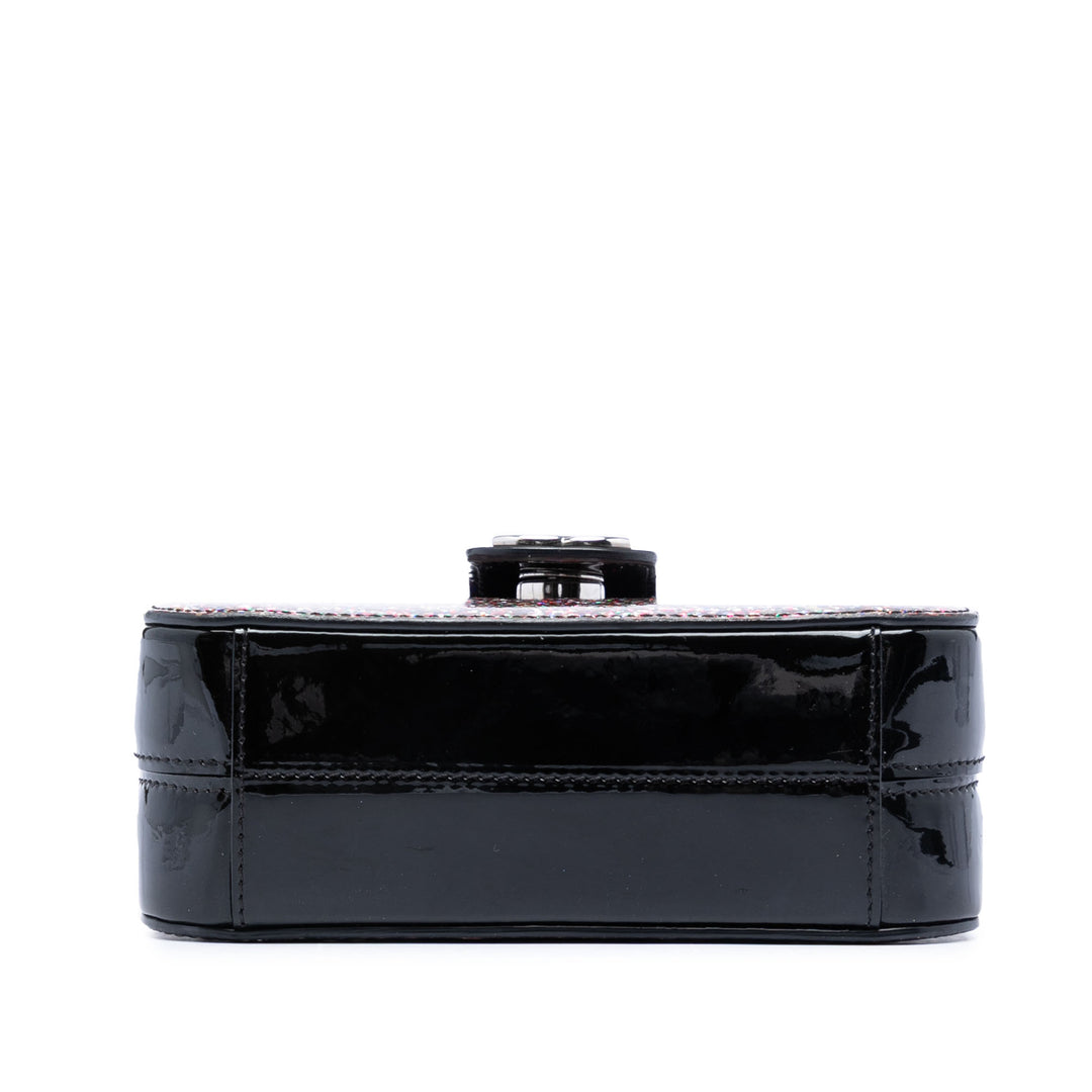 Chanel Glitter Cuir verni Evening On The Moon Camera Étui Multi