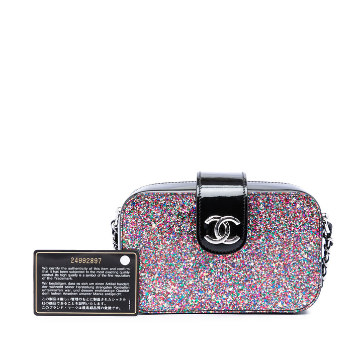 Chanel Glitter Cuir verni Evening On The Moon Camera Étui Multi