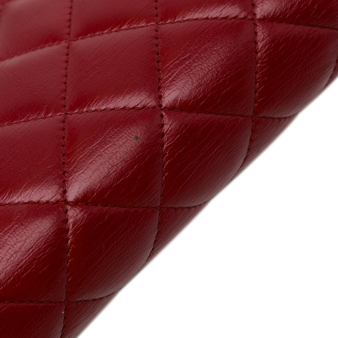 Classic Lambskin Wallet on Chain Red - Gaby Paris