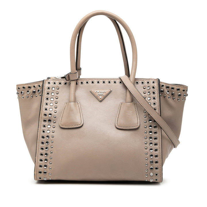 Prada Glace Veau clouté Twin Pocket Sac