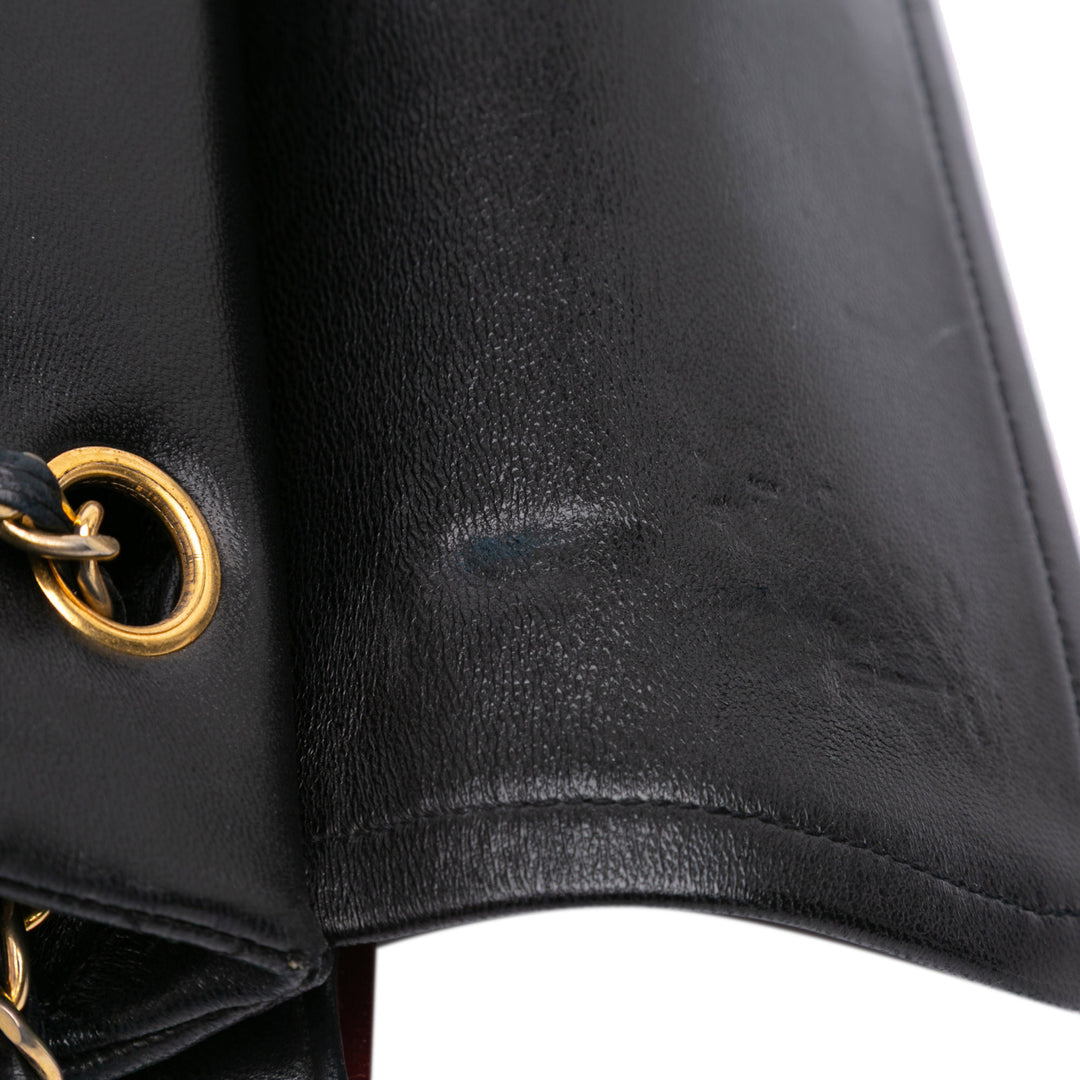 Chanel Medium Classic Cuir d’agneau Double rabat Noir