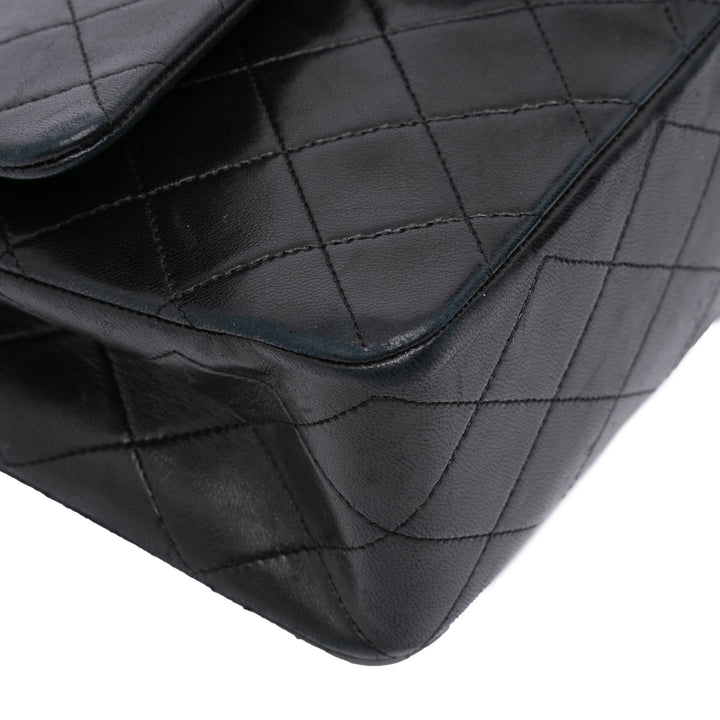 Chanel Medium Classic Cuir d’agneau Double rabat Noir